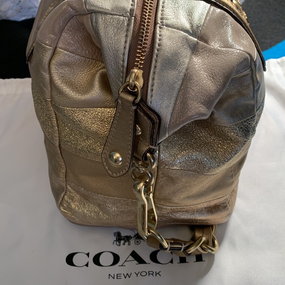 RARE COACH CHEVRON LEATHER AUDREY BAG - Picture 7 of 13